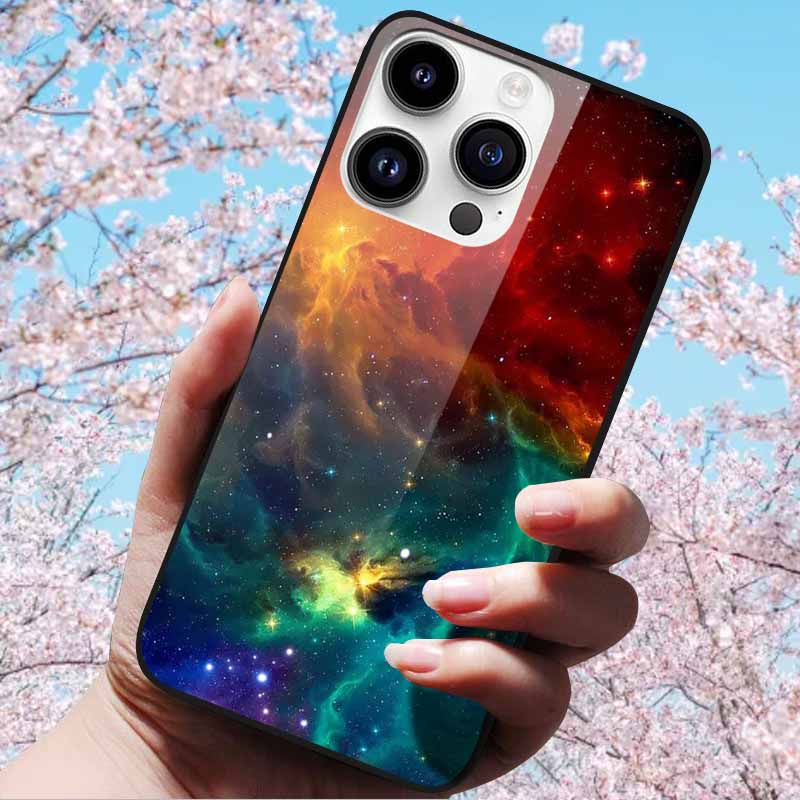 For iPhone 16 Pro Max Case Tempered Glass Hard Fashion Cover Soft Bumper for iPhone 16 Pro Phone Shell Capa iPhone 16 Plus Cases