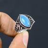 Natural Blue Chalcedony Gemstone 925 Sterling Silver Gift Ring Size 8 p0F69