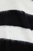 Women's Elegance Style Sweater Black Soft Textured Striped Crew Neck Knitwear Sweater