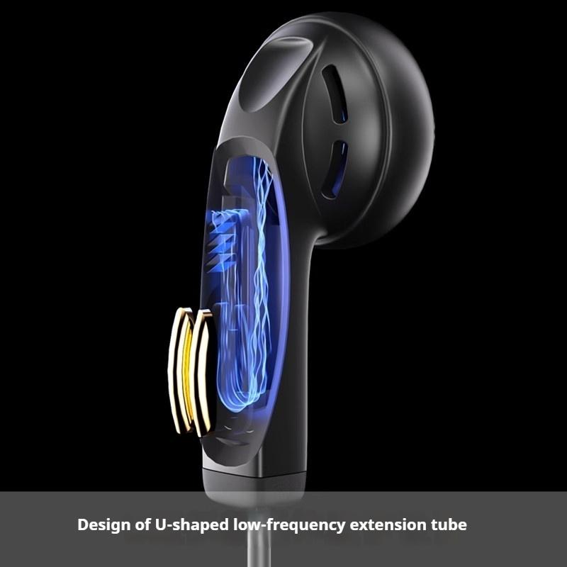 Fiio Jf11 Retro Earphones Flat Head U-Shaped Extension Gaming Earbud 14.2mm Low Frequency Large Moving Coil Custom With Mic Gift