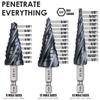 3pcs 1/4 Inch Shank Spiral Flute Step Bit M35 Cobalt Material Cobalt Step Drill  Wood Drilling