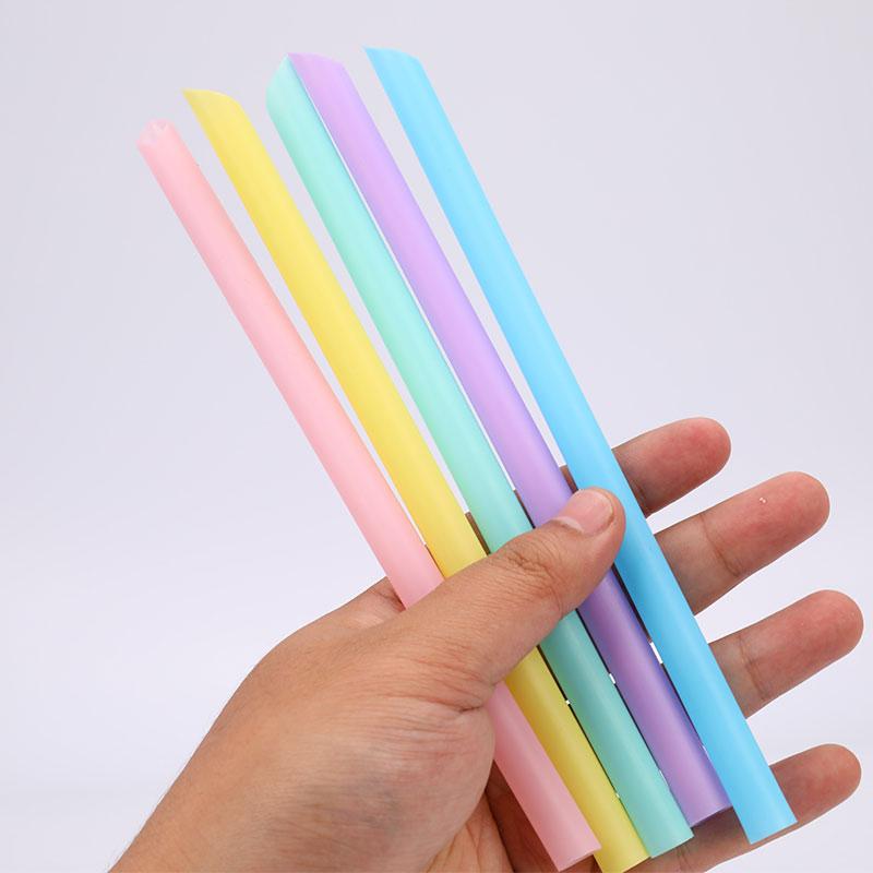 100Pcs Large Drinking Straws Mixed Colors For Pearl Bubble Milk Tea Smoothie