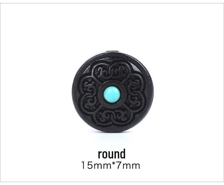 Red Sandalwood Pendant DIY Bracelet with Ebony, Turquoise, Multi-Gemstone Beads & Wenwan Ornaments