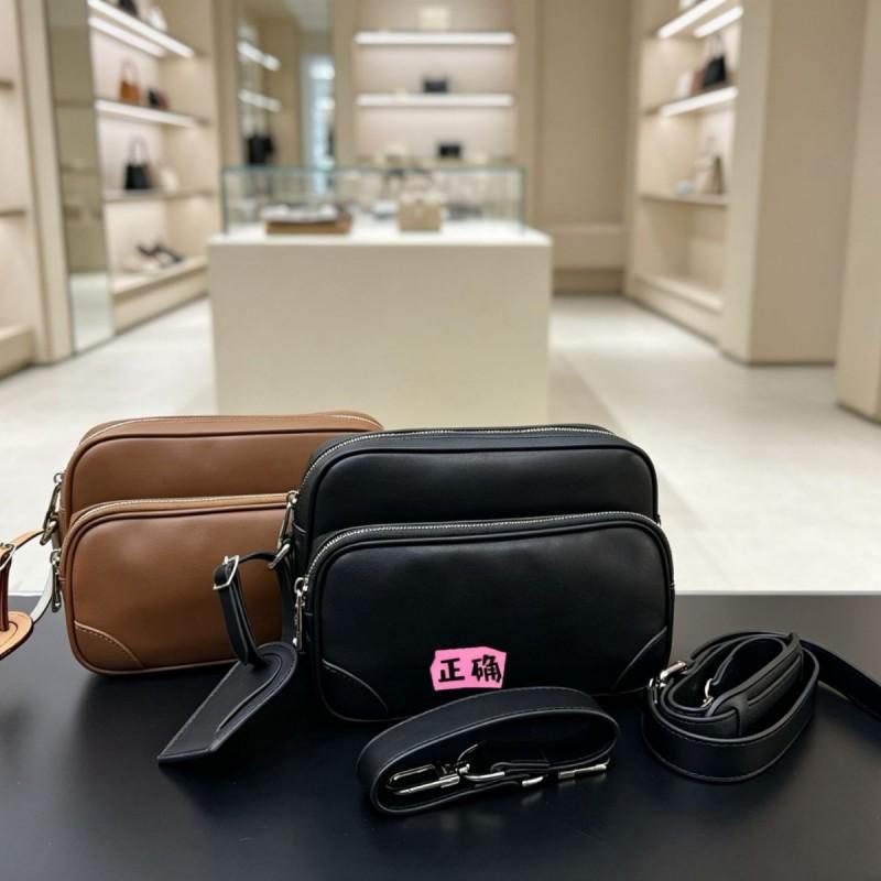 Classic Monogram Mens Messenger Bag Genuine Leather Crossbody Everyday Use