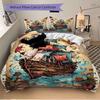 3pcs Pirate Ship Adventure Bedding Set - Includes One Quilt Cover and Two Pillowcases (No Core) - Perfect for Home Decor, Festive Gifts, Polyester Fab