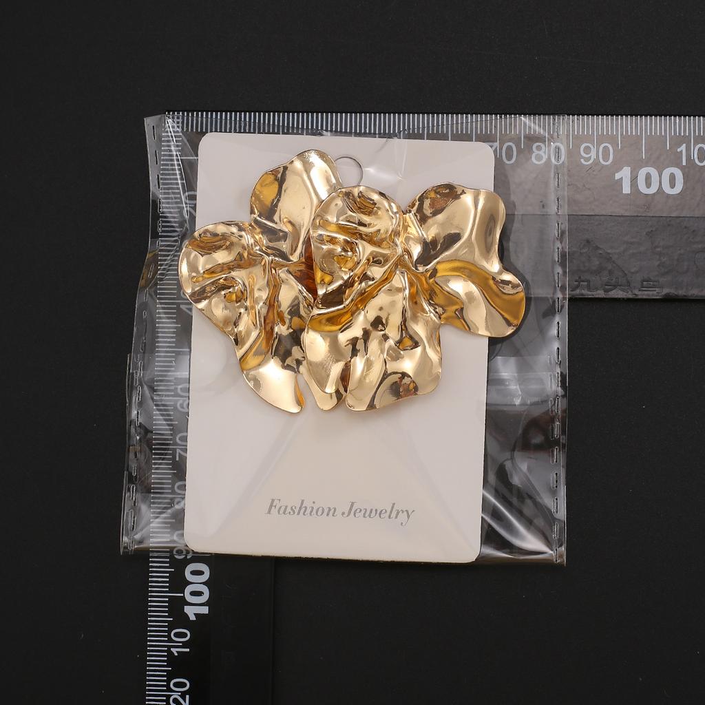 Необычные металлические серьги-гвоздики с цветами для женщин, винтажные, крупные, преувеличенные, геометрические украшения, серьги золотого и серебряного цвета