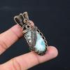 Larimar Gemstone Pure Copper Wire Wrapped Handmade Pendant Jewelry For Gift