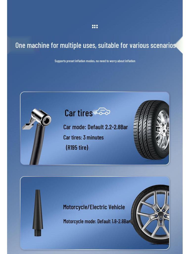 Портативный 12В Электрический Двухцилиндровый Насос для Накачивания Шин