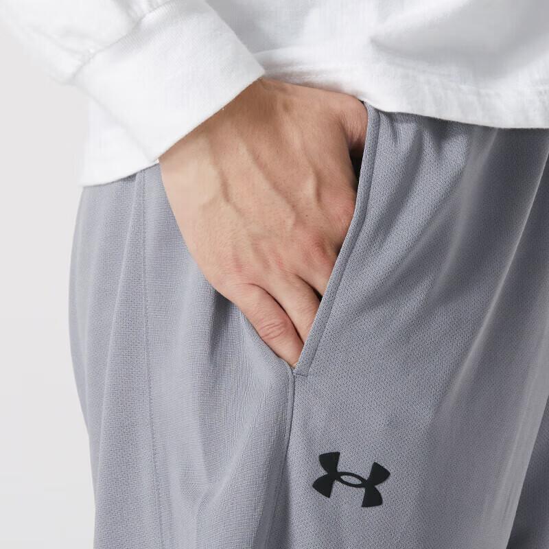 Under Armour Solid Color Stand Collar Quilted Down Jacket Breathable Knitted Sports Pants Casual Sports Set 23600804-009+23600703-014
