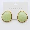 Trendy Geometric Irregular Resin Stud Earrings with Silver Needles and Gold Tone