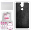 apgo Protective Skin Sticker for the Back Compatible with Nokia 8 Sirocco, Wrap Film, Foil, Vinyl - Pattern Black Leather