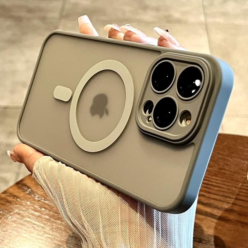 Роскошный чехол для телефона Magsafe с беспроводной зарядкой для iPhone 11 12 13 14 15 Pro Max Plus, магнитный матовый противоударный чехол-бампер