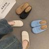 Niche Hollow Breathable Bag Head Half Slippers Women's 2025 Summer New Models Go Out Roman Style Muller Shoes