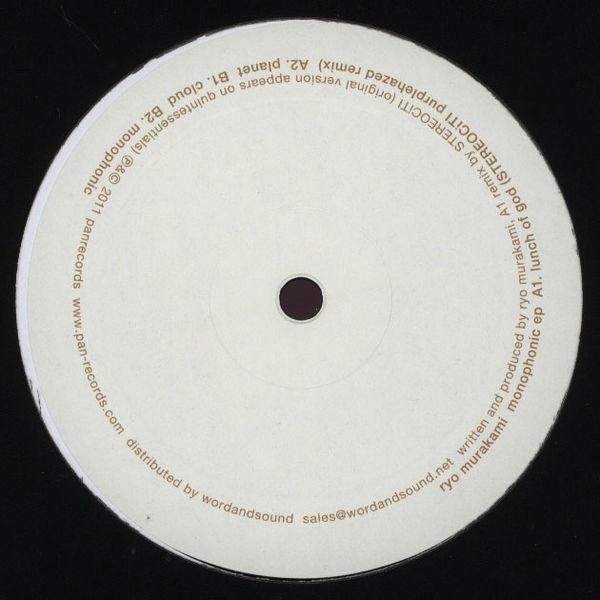 12-дюймовая пластинка RYO MURAKAMI Монофонический EP PAN01 Panrecords 2011 Япония Танцевальная Электроника Б/у