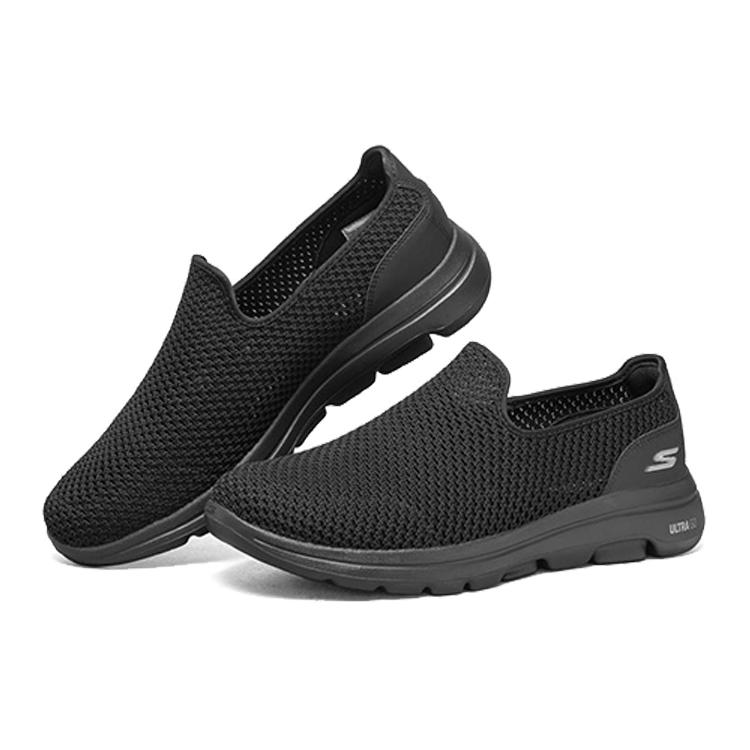 Skechers Go Walk 5 Fabric Cushioning Lightweight Cushioning Lightweight Low top Casual Shoes Men's All Black (Unisex) Casual Shoes