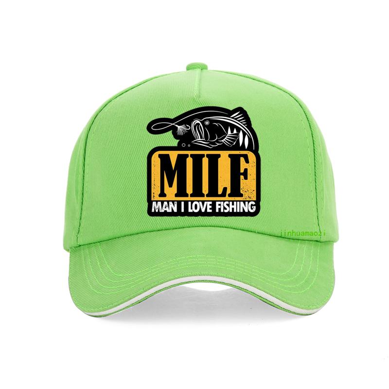 MILF Унисекс Я люблю рыбалку Смешная Унисекс бейсболка Модная Унисекс Летняя шляпа для рыбалки регулируемая на улице Snapback кепки кость
