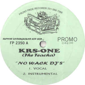 12-дюймовая пластинка KRS-ONE, THE TEACHA - No Wack DJ's / I Will Make It FP2350 Первая страница Ente 2000 Япония Рэп и хип-хоп/R&B Б/У