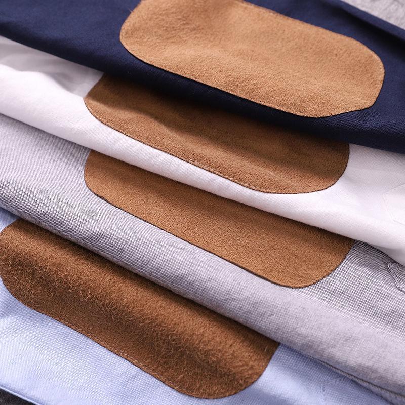 Весенние мужские рубашки-оксфорды в стиле ретро, японские деловые повседневные модные свободные топы, мужские брендовые рубашки с длинными рукавами и нашивками, одежда