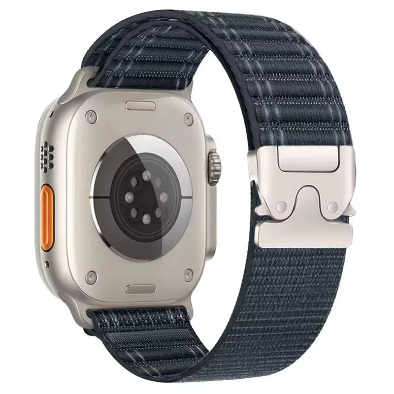 Нейлоновый ремешок для Apple Watch Band Ultra 3 2 49мм 46мм 42мм 45мм 41 44мм 40мм Парашютный браслет iWatch Серия 11 10 9 8 7 6 5 SE3
