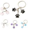 Kawaii Cat Dog Paw Key Ring Cartoon Cute Pendant Keychain Footprints Enamel Key Chains  Kids