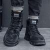 Мужские высокие ботинки на плоской подошве, легкие походные ботинки для улицы, черные походные ботинки, кроссовки для бега, тенниса, ходьбы, мотоциклетные