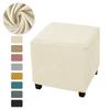 Polar Fleece Ottoman Stool Covers Elastic Thicken Square Footrest Slipcovers Dustproof Stool Covers Living Room Stool Protector
