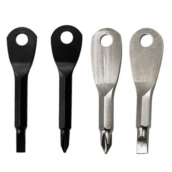 Брелок с отверткой, мини-хромированная сталь из сплава ванадия, ручной инструмент, шлицевая/крестовая отвертка, кольцо для ключей