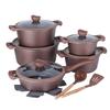 Daona DONNOR Meili 15-Piece Non-Stick Maifan Stone Soup Pot Set with Marble Composite Base