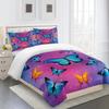 Dreamy Colorful Butterfly Girl3Pcs Queen King Full Size Duvet Cover Постельное белье Комплект постельного белья 2-местное покрывало 200x200 240x220 160x200