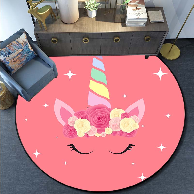 Коврик с принтом Русалки и единорога, круглый ковер с рисунком, коврик для кухни, спальни, игровой коврик для детской комнаты, детский игровой коврик, домашний декор
