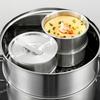 Stainless Steel Steamed Egg Bowl Ramen Rice Fruit Salad Stew Bowls With Lids Soup Cup Food Container Kitchen Tableware Supplies