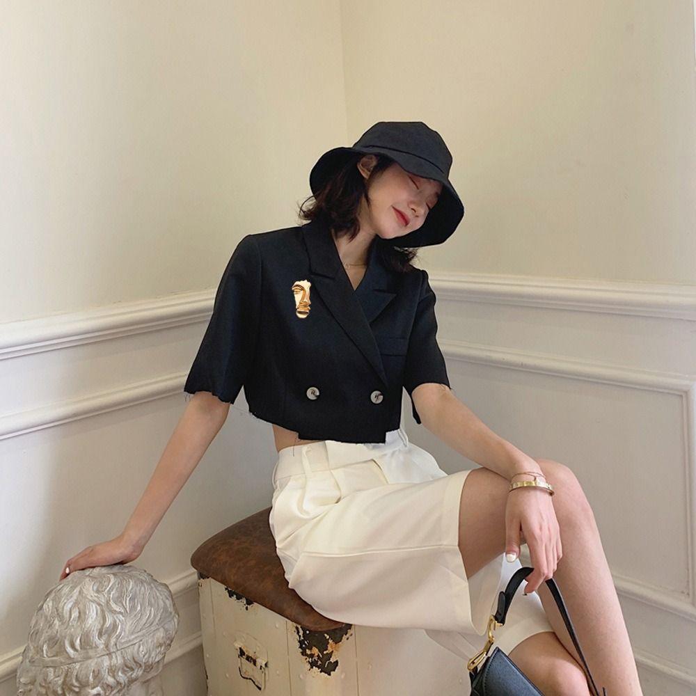 Gift Clothing Accessories Girls Half Human Face Brooch Hijab Pins Exaggerated Brooches Women Brooch