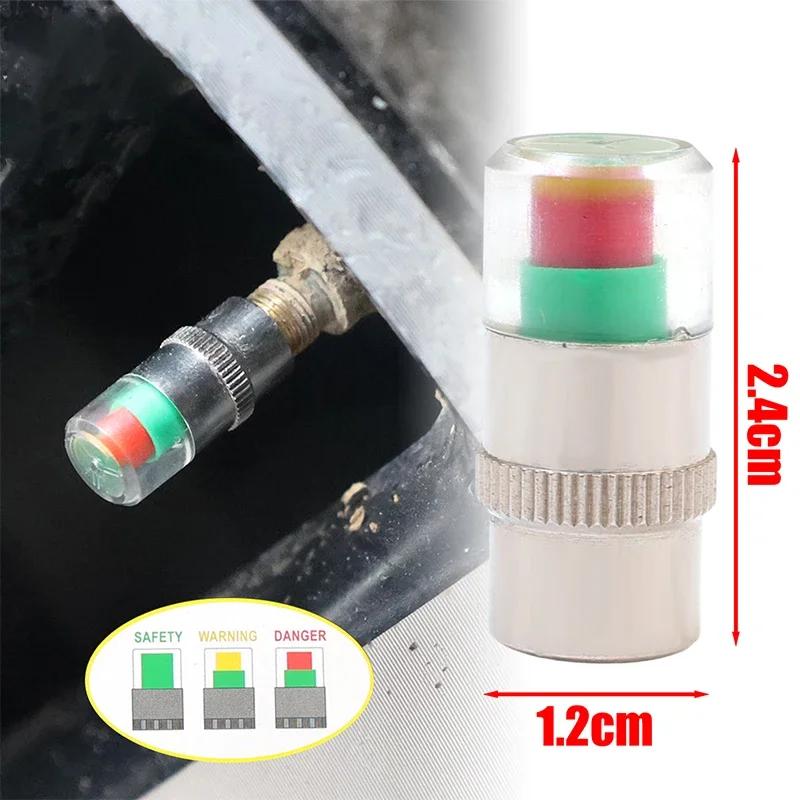 1-8PCS Car Tire Pressure Indicator Tire Pressure Gauge Indicator Alert Monitoring Valve Cap Sensor Auto External Valve Detection