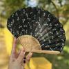 Свадебные ручные веера Бамбуковые складные веера с вышивкой ракушками-стрекозами Элегантные танцевальные веера в японском стиле для невест Домашний декор