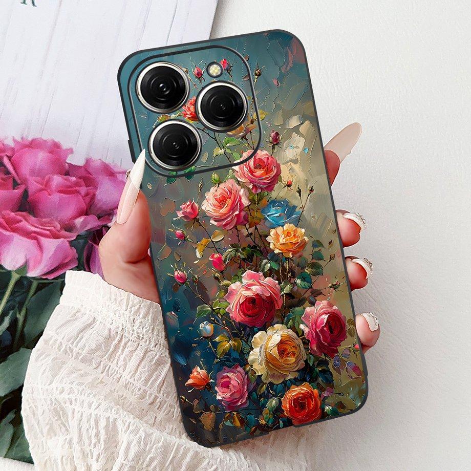 Роскошный матовый силиконовый мягкий чехол для Tecno Spark 20 20Pro 20 Pro+ 4G 5G Spark 20C KJ7 KJ6 KJ5 BG7 Чехол Цветок Любящее Сердце