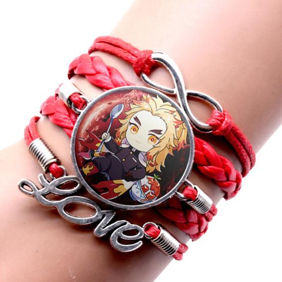 Браслет унисекс, убийца демонов, многослойные украшения, плетеный браслет с героями мультфильмов для фанатов