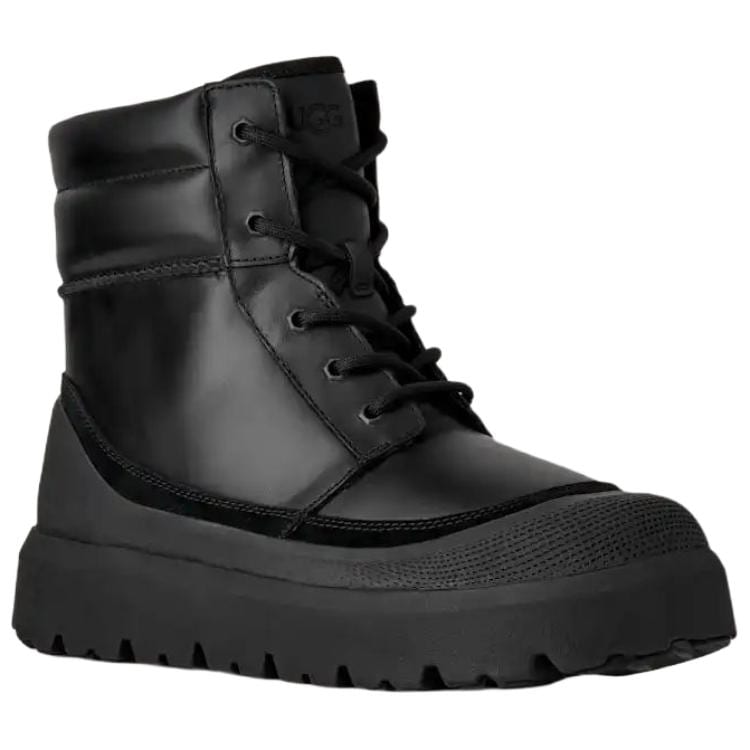 UGG Мужские модные высокие сноубутсы Neumel High Weather Hybrid с подкладкой из флиса, кожаные, на шнуровке, цвет черный 1174250-BBLC