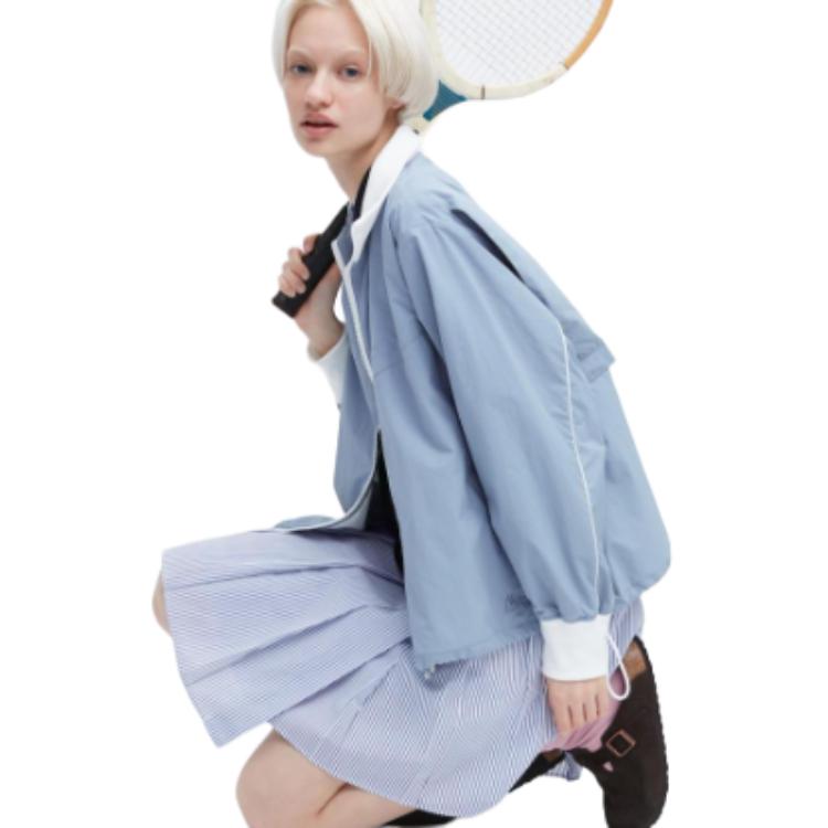 Uniqlo X JW Anderson Коллаборация Весна-Лето 2023 Серия Весна-Лето Повседневная Свободная Дизайн Цветовые Блоки Спортивная Ребристая Куртка с Длинным Рукавом Женские куртки 458639-61