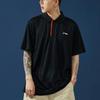Мужская рубашка-поло с коротким рукавом и вышитым логотипом Li Ning, цвет черный APLR029-1