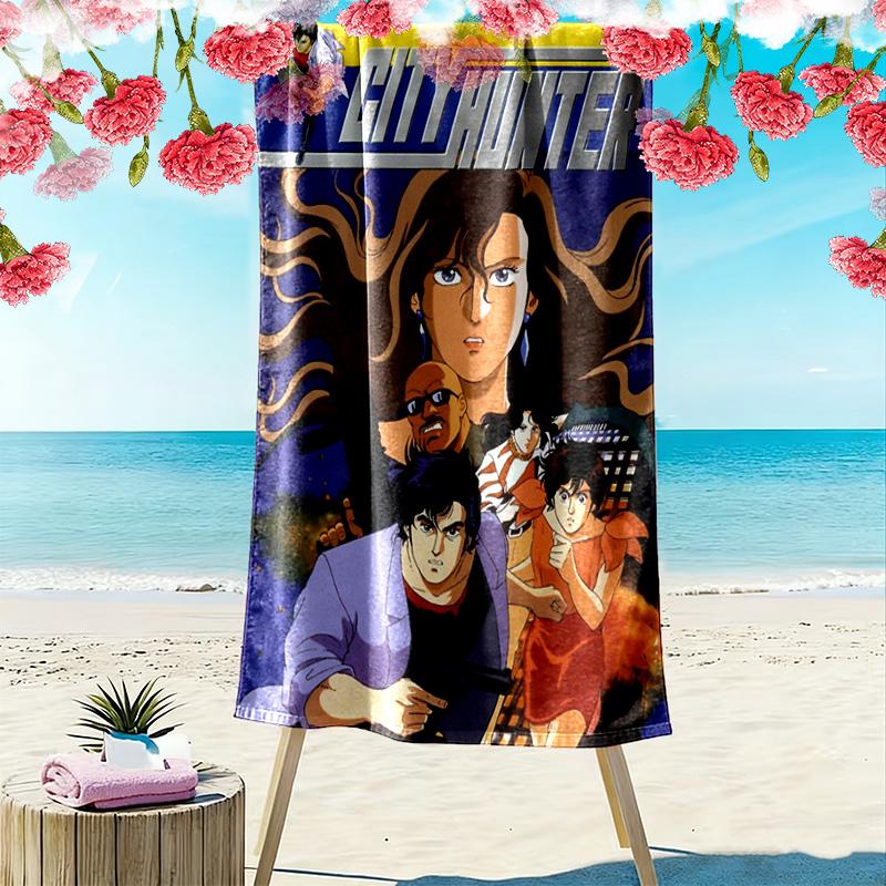 City Hunter 2D Flat Print Beach Towel, Large Soft Quick Dry Towel for Beach Camping SwimmingSSTJ0917180