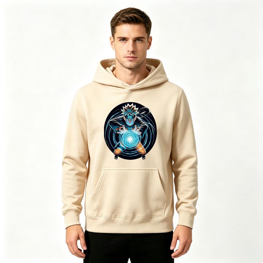 Men's Print Pullover Hoodie Casual Anime Character Pattern Long Sleeve Sweatshirt