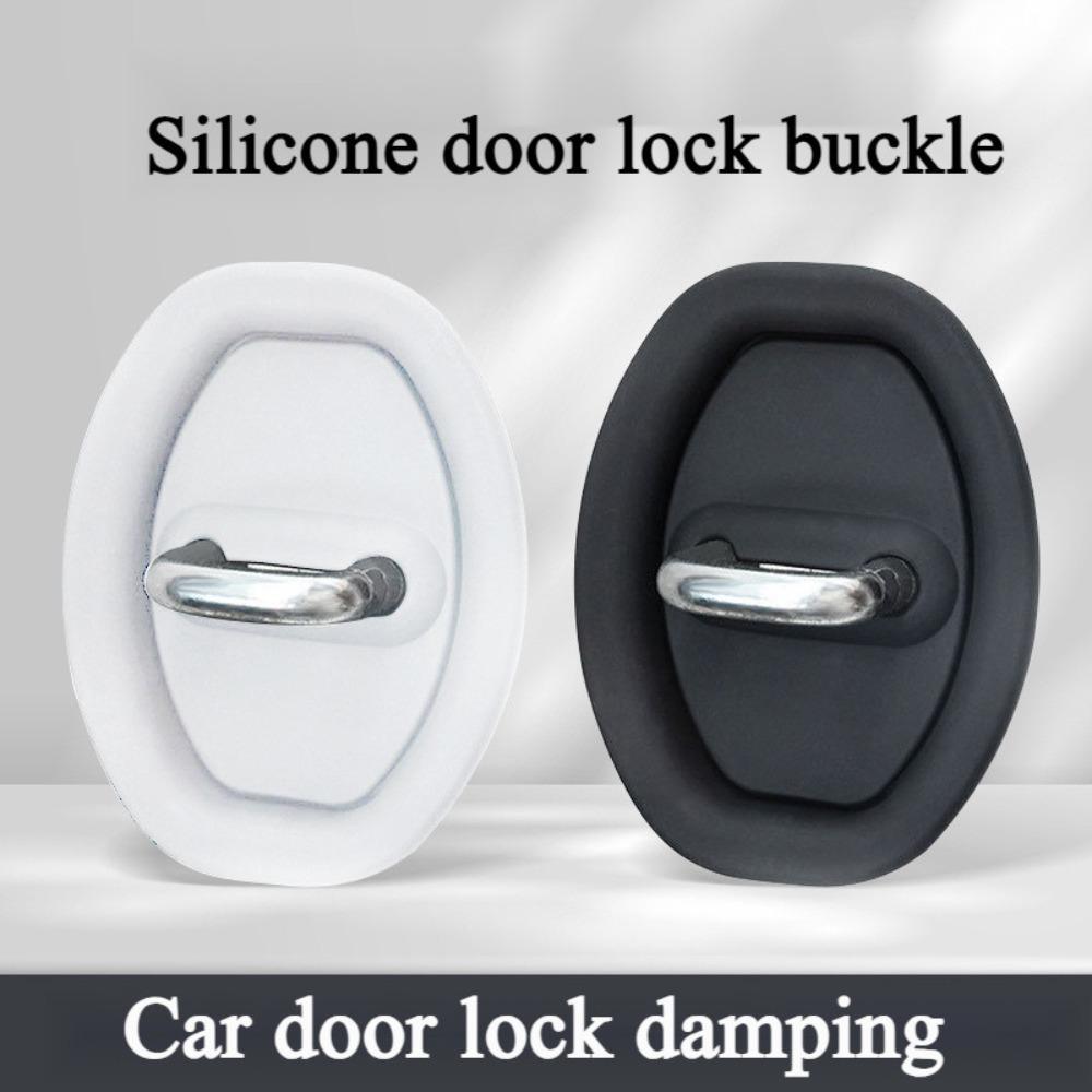 Silent Accessories Car Door Lock Buckle Protection Cover Black/White Protective Cover  Car