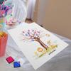 1 set Fingerprint Guestbook Gender Reveal Kit Baby Shower Keepsake Poster Ink Pads Blue Diy Decorations Set Festive