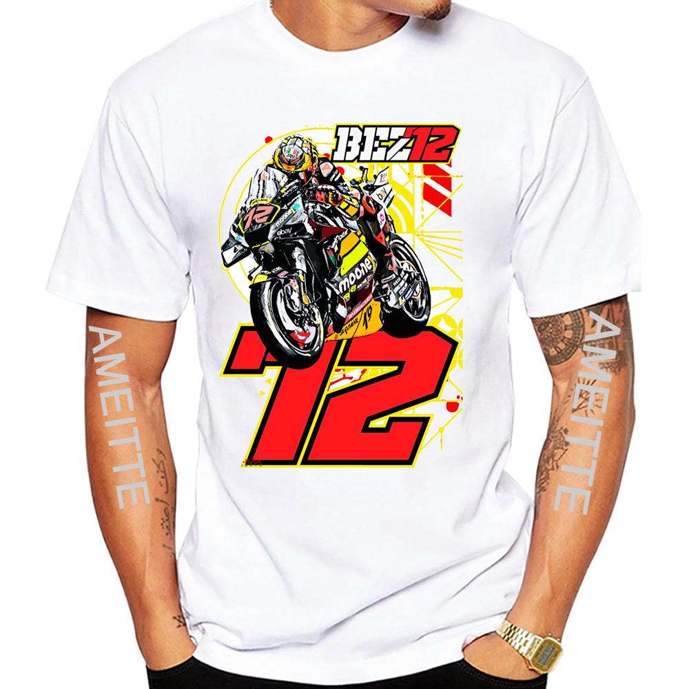 Marco Bezzecchi Bez Pilot 72 Gp Race Riding Tshirt Summer Unisex Short Sleeve Sport Boy Hip Hop Casual White Tops Unisexs Ride Tees