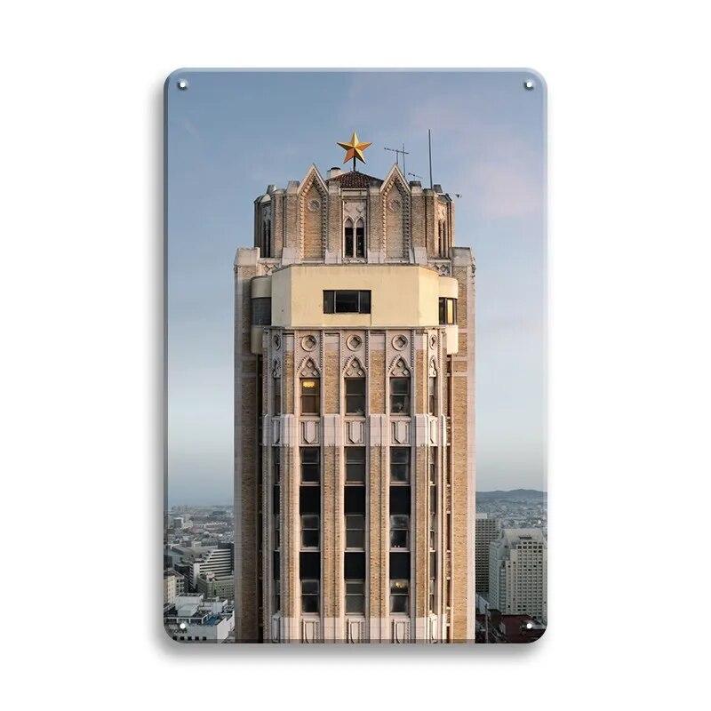 Beautiful City Landmarks Retro Posters Paris Dubai Building View Metal Tin Sign Living Room Bedroom Home Decorative Art Painting