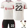 Подростки Дети Взрослые Индивидуальное Имя Футбольные Комплекты 2025-26 Ливерпуль Выездной №22 Экитике Тренировочный Комплект с Носками