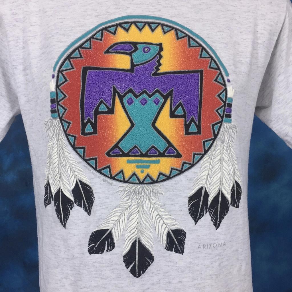 Винтаж 90-х ARIZONA NAVAJO THUNDERBIRD SUNSET Футболка MEDIUM одинарный шов коренной
