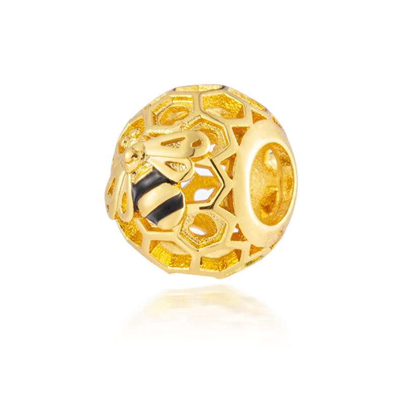 Sparking Gold Heart Clip Family Tree Dangle Charm Beads Fit Snake Silver Bracelet Necklace Beads For Diy Jewelry Women Gift