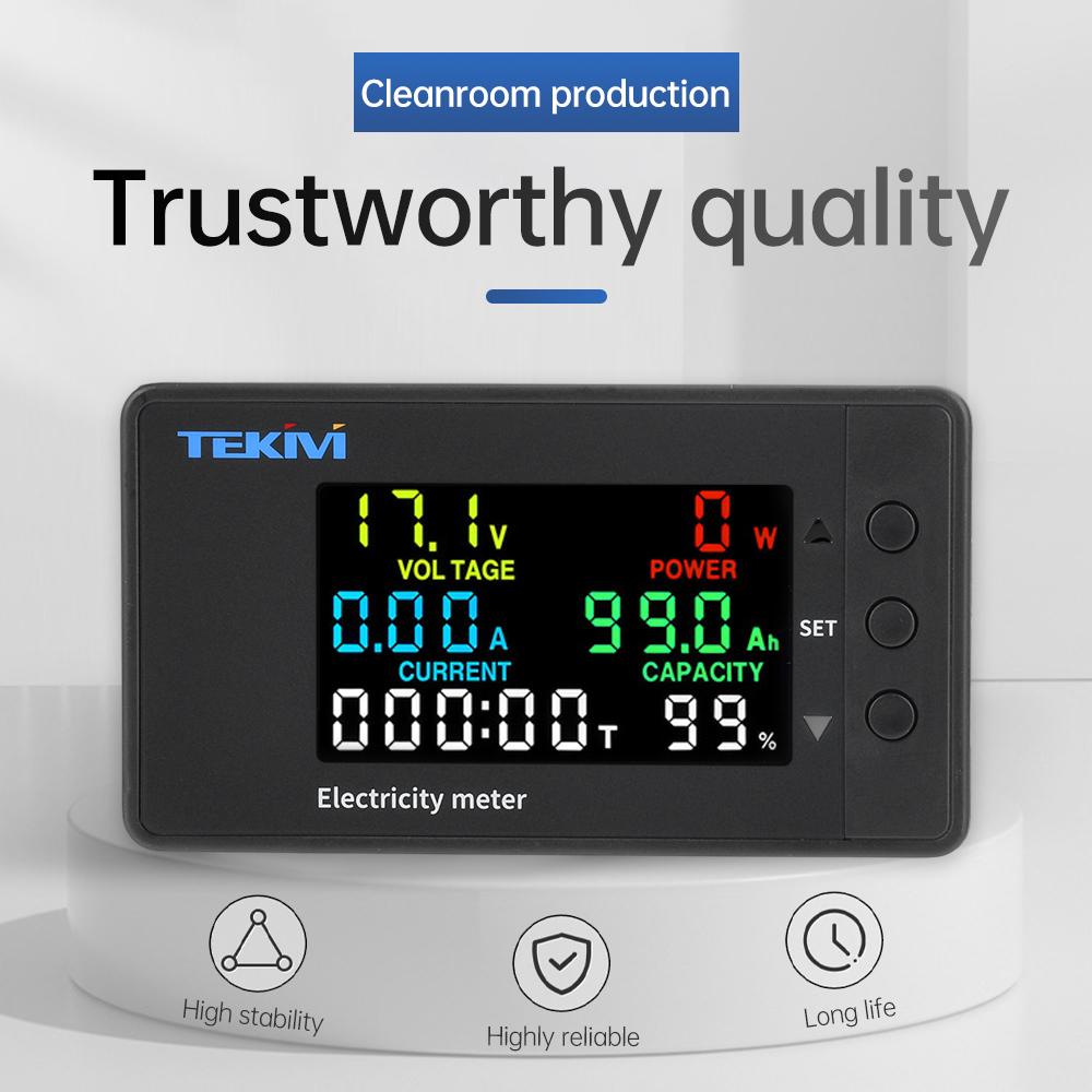 Multi-function Digital DC Voltage Ammeter Power Meter DC 7.5-100V Two-way Detection Power Analyser 20A 100A 200A 300A