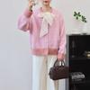 Autumn and Winter New Lace-up Bow Knitted Cardigan Loose Temperament Sweater Jacket Women